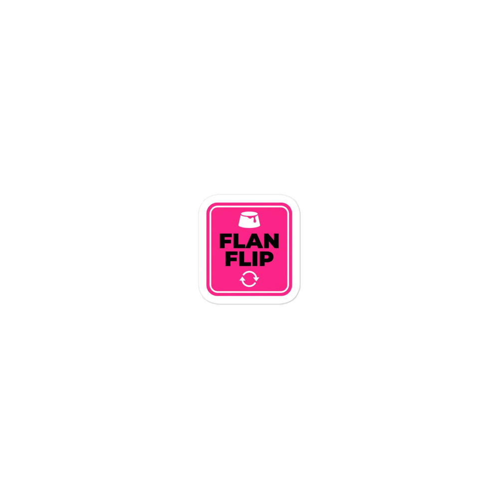FLAN FLIP Die-Cut Sticker – SnaccRave