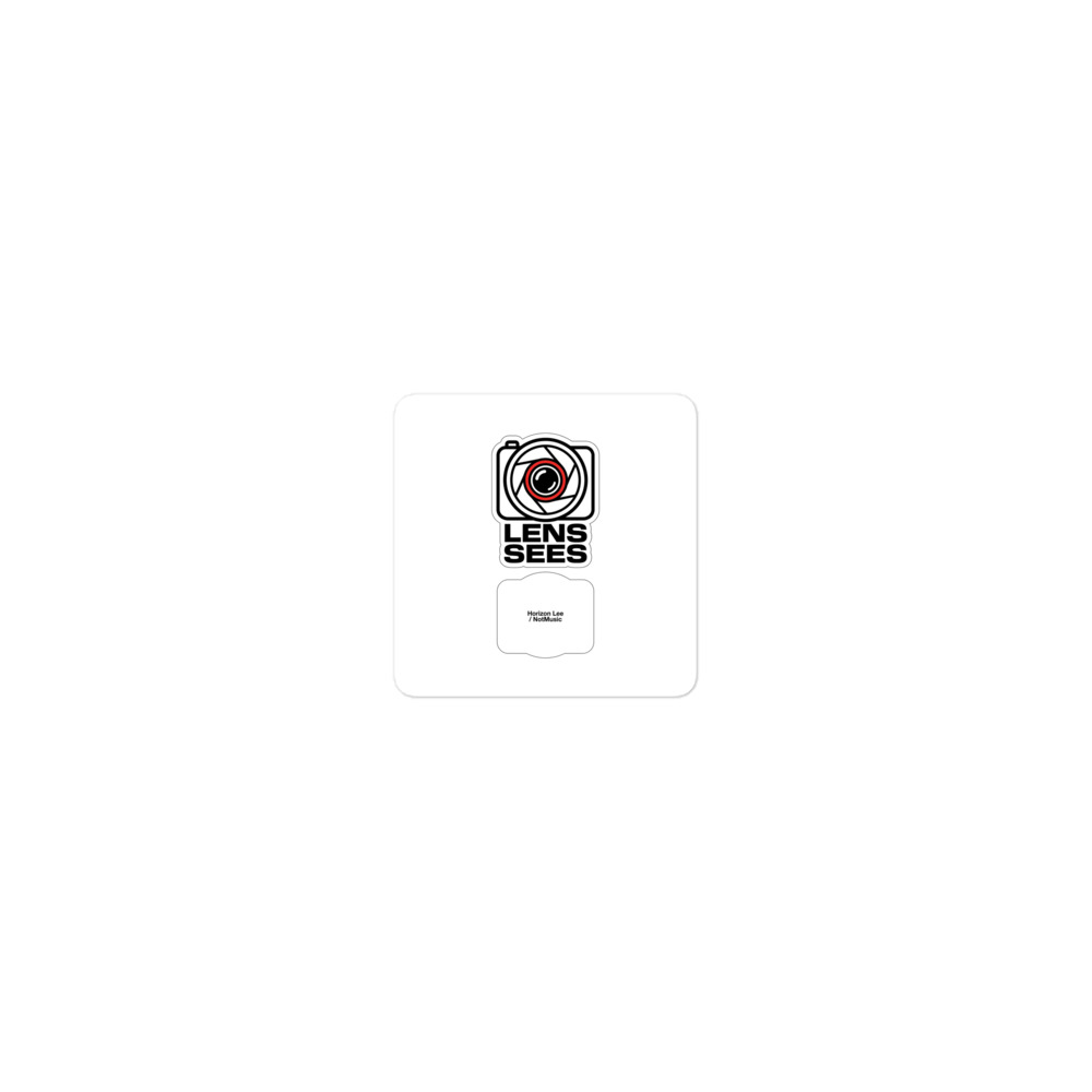 Lens Sees Sticker – Bold White Lens Design